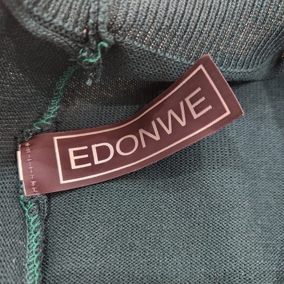 PREMIUM SHORT SLEEVE SLIM FIT KNIT POLO - GREEN/CREAM/WHITE, Mens Large - Picture 6 of 6